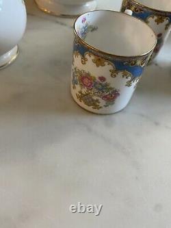 9 Piece Fine Bone China Teapot Set Made By Shelley England Sheraton 13291