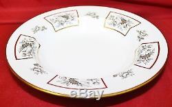 92 Piece Spode Y5448 Black Roses In Gold Panels China Set MINT