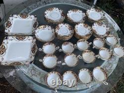 A Set 56 Pieces ANTIQUE ART DECO HAND PAINTED CORONET ENGLAND BONE CHINA