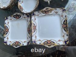 A Set 56 Pieces ANTIQUE ART DECO HAND PAINTED CORONET ENGLAND BONE CHINA
