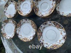 A Set 56 Pieces ANTIQUE ART DECO HAND PAINTED CORONET ENGLAND BONE CHINA