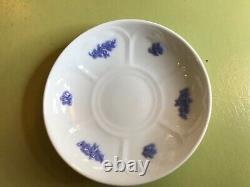 ADDERLEY'S China CHELSEA BLUE EMBOSSED GRAPES SAUCER PLATES 7 piece set ENGLAND