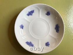 ADDERLEY'S China CHELSEA BLUE EMBOSSED GRAPES SAUCER PLATES 7 piece set ENGLAND