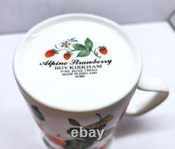 ALPINE STRAWBERRY Fine Bone China 4-Piece Set, Roy Kirkham, Made in England