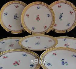 ANTIQUE SET 8 COPELAND CHINA ENGLAND LUNCHEON PLATES hand painted enameled 9