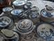 ANTIQUE SET Booths Real Old Willow Dinner And Serving Pieces 89 Pieces