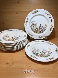 AYNSLEY Cottage Garden Fine Bone China England, Dinner Plates, Set Of 6 NEW