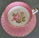 AYNSLEY Hand Painted Cabbage Roses Teacup and Saucer Set England Bone China