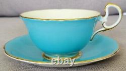 AYNSLEY Hand Painted Signed G. Bentley Clematis Floral Teacup and Saucer Set