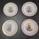 Adderley Fine Bone China England Tall Ship Plates Set Of 4 Gold Border