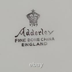 Adderley Fine Bone China England Tall Ship Plates Set Of 4 Gold Border