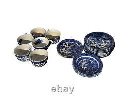 Allertons England Blue Willow Made in China 18 Pieces Est 1831