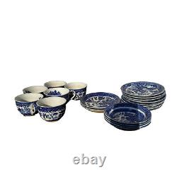 Allertons England Blue Willow Made in China 18 Pieces Est 1831