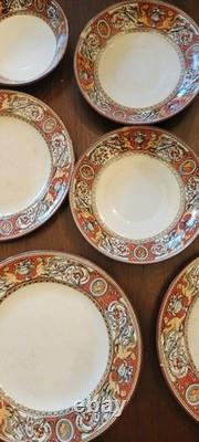 Antique 1867 MINTON England FLORENTINE Pattern China Set of 11 Plates and more