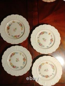Antique 1891 Coalport England Kings Ware Salad Plates Set Of 4 Floral Pattern