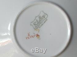 Antique 1910's England bone china tea cup teacup saucer cake plate trio set