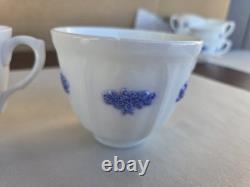 Antique Adderley England Chelsea Blue 75-Piece Bone China Set, 1930s. Raised