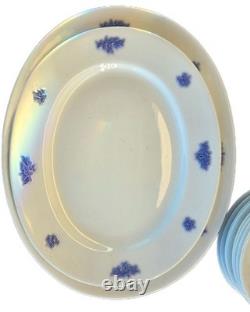 Antique Adderley England Chelsea Blue 75-Piece Bone China Set, 1930s. Raised