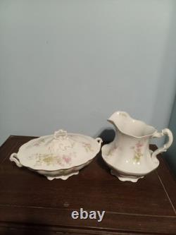 Antique Alfred Meakin China set White with Pink Flowers Royal Semi-Porcelain