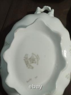 Antique Alfred Meakin China set White with Pink Flowers Royal Semi-Porcelain