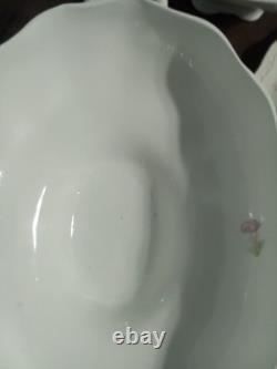 Antique Alfred Meakin China set White with Pink Flowers Royal Semi-Porcelain