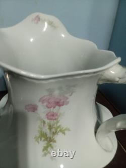 Antique Alfred Meakin China set White with Pink Flowers Royal Semi-Porcelain