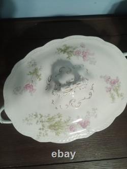 Antique Alfred Meakin China set White with Pink Flowers Royal Semi-Porcelain