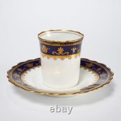 Antique Aynsley England Bone China Cobalt Gold Demitasse Cups Set of 6 Vintage