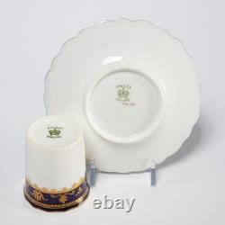 Antique Aynsley England Bone China Cobalt Gold Demitasse Cups Set of 6 Vintage