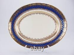 Antique Bishop England Bone China Charger Plates Serving Platters Set of 5 Blue