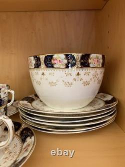 Antique Blyth Porcelain Co. Ltd Diamond China Tea Set Imari Style 21 Pieces