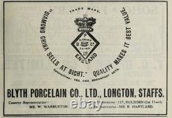 Antique Blyth Porcelain Co. Ltd Diamond China Tea Set Imari Style 21 Pieces