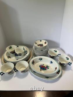 Antique Booths England Fruit China 33-Piece Dinnerware Collection (Early 1900s)