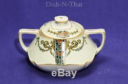 Antique China 1491 by Crown Ducal Made in England 42pcs Fine China Tea Set