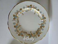 Antique China set 18 plates 3 sizes Grosvenor Blue & Gold England Bone