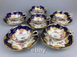 Antique English Bone China 2434 Tea Set Cups Saucers Jug Bowl Coalport Batwing