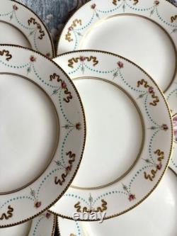 Antique George Jones & Sons England, Crescent China Luncheon Plate Set of Eight