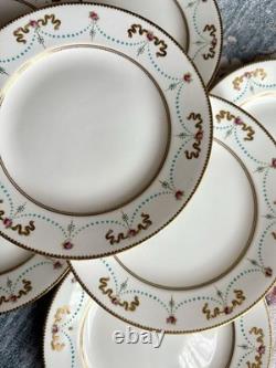 Antique George Jones & Sons England, Crescent China Luncheon Plate Set of Eight