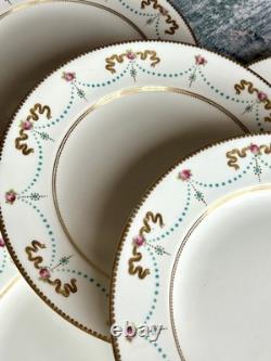 Antique George Jones & Sons England, Crescent China Luncheon Plate Set of Eight