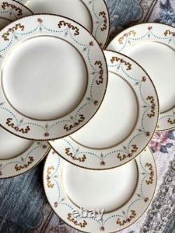 Antique George Jones & Sons England, Crescent China Luncheon Plate Set of Eight