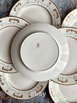 Antique George Jones & Sons England, Crescent China Luncheon Plate Set of Eight