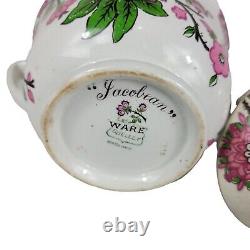 Antique Late Foley Shelley England Bone China Jacobean Creamer And Sugar Bowl