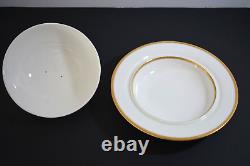 Antique Minton China England Set of 2 Covered Soup Bowls Gold Trim Collamore NY