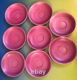 Antique Rare Empire Works Stoke on Trent Pink Tea Set China Saucers Cup England