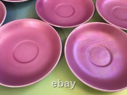 Antique Rare Empire Works Stoke on Trent Pink Tea Set China Saucers Cup England