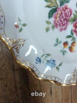 Antique Royal Crown Derby Dinner Plate Set Ruffle Edge Butterfly Plates Set 4