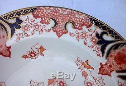 Antique Royal Crown Derby Soup Plate 2150 IMARI FLOW BLUE China England Set of 6