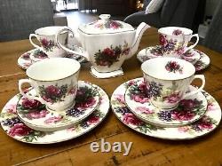 Antique Royal Patrician Fine Bone China England Complete Tea 13 Piece Set Signed