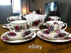 Antique Royal Patrician Fine Bone China England Complete Tea 13 Piece Set Signed