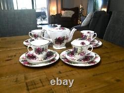 Antique Royal Patrician Fine Bone China England Complete Tea 13 Piece Set Signed